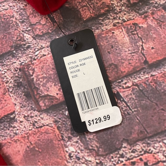 Guess Los Angeles Wool Blend Red Coat Military Inspired Size Large Double Breast - Picture 3 of 8